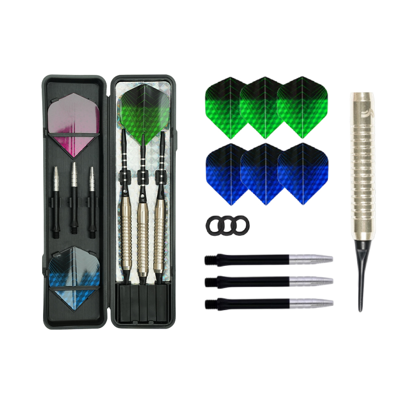 BL-1514 Juego de dardos con punta de acero niquelado de 18 g con ejes de aluminio