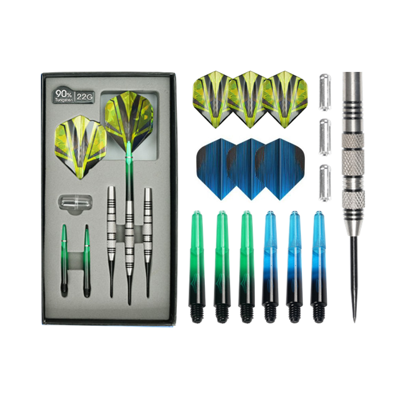BL-1248 Juego de dardos con punta de acero de tungsteno moleteado de 22 g