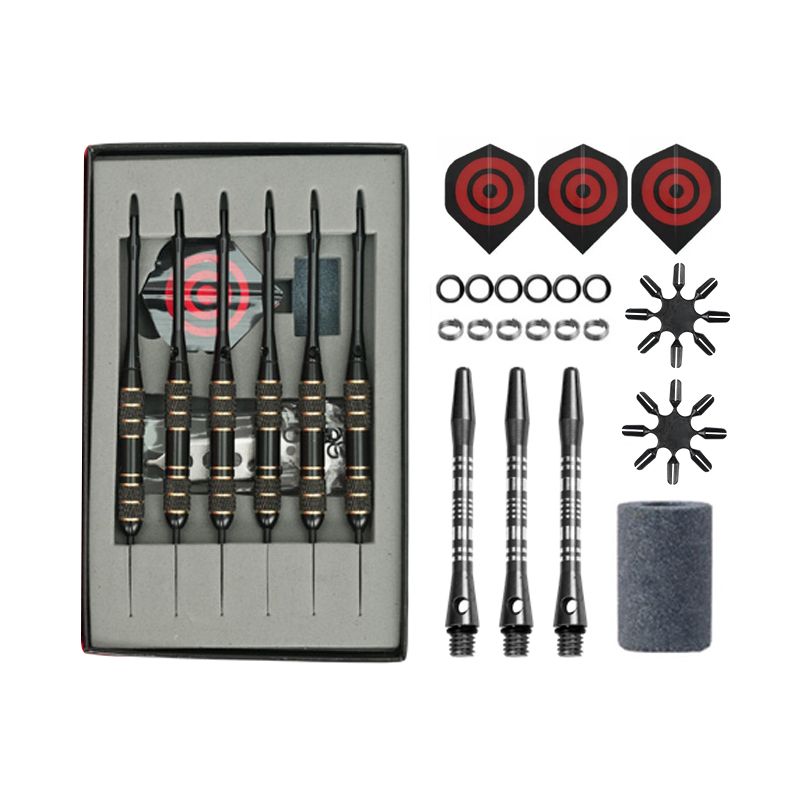 Juego de dardos de cobre negro con electroforesis de 24 g con ejes de aluminio