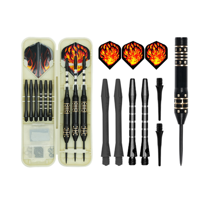 BL-1547 Juego de dardos de latón grabados en negro electroforético con punta de acero de 25 g (juego en caja)